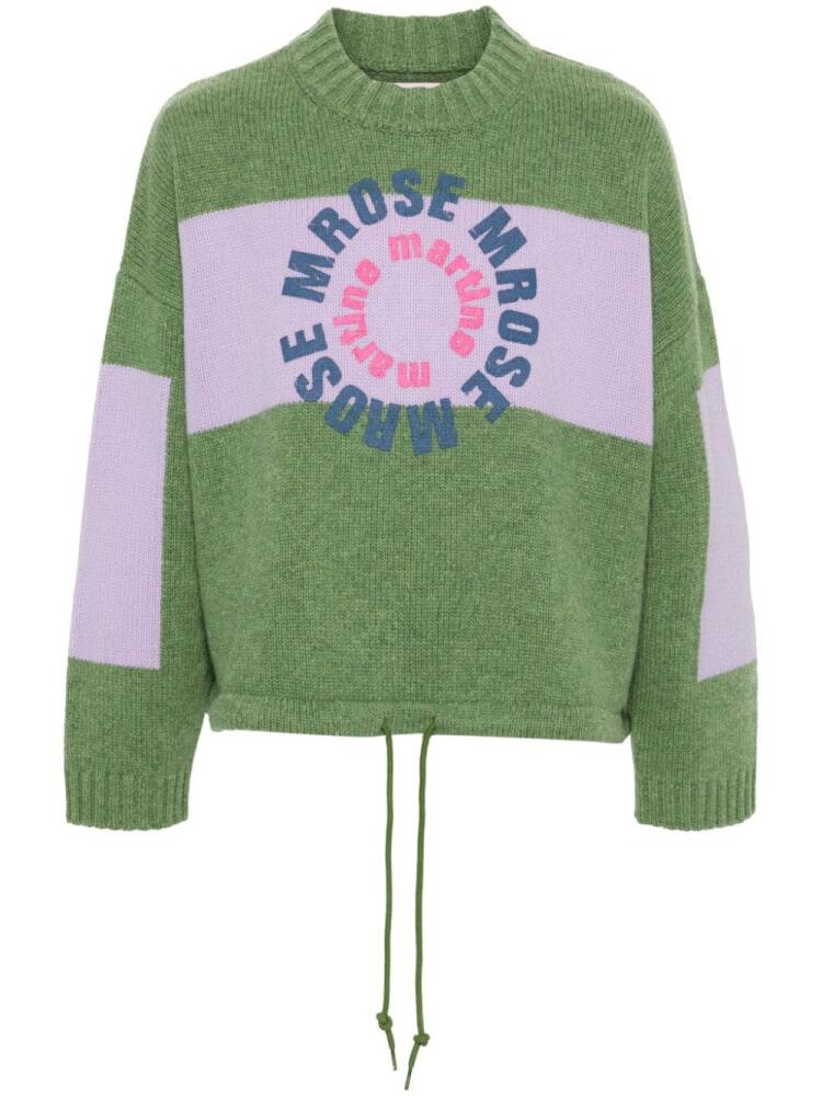 Martine Rose logo-print intarsia-knit sweater - Green Cover