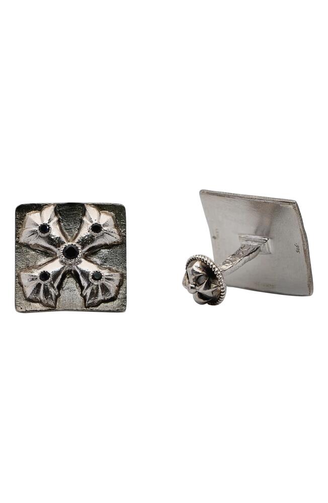 Armenta Romero Maltese Cross Square Cuff Links in Silver Cover