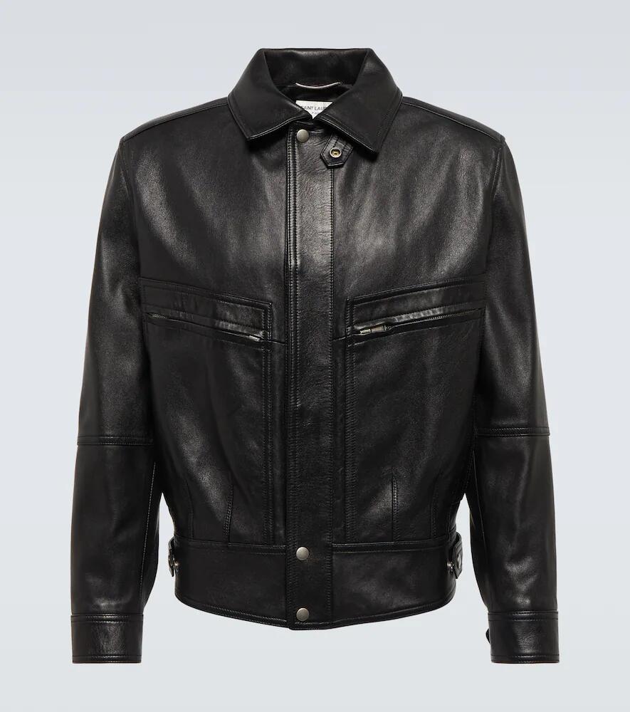 Saint Laurent Paneled leather jacket Cover