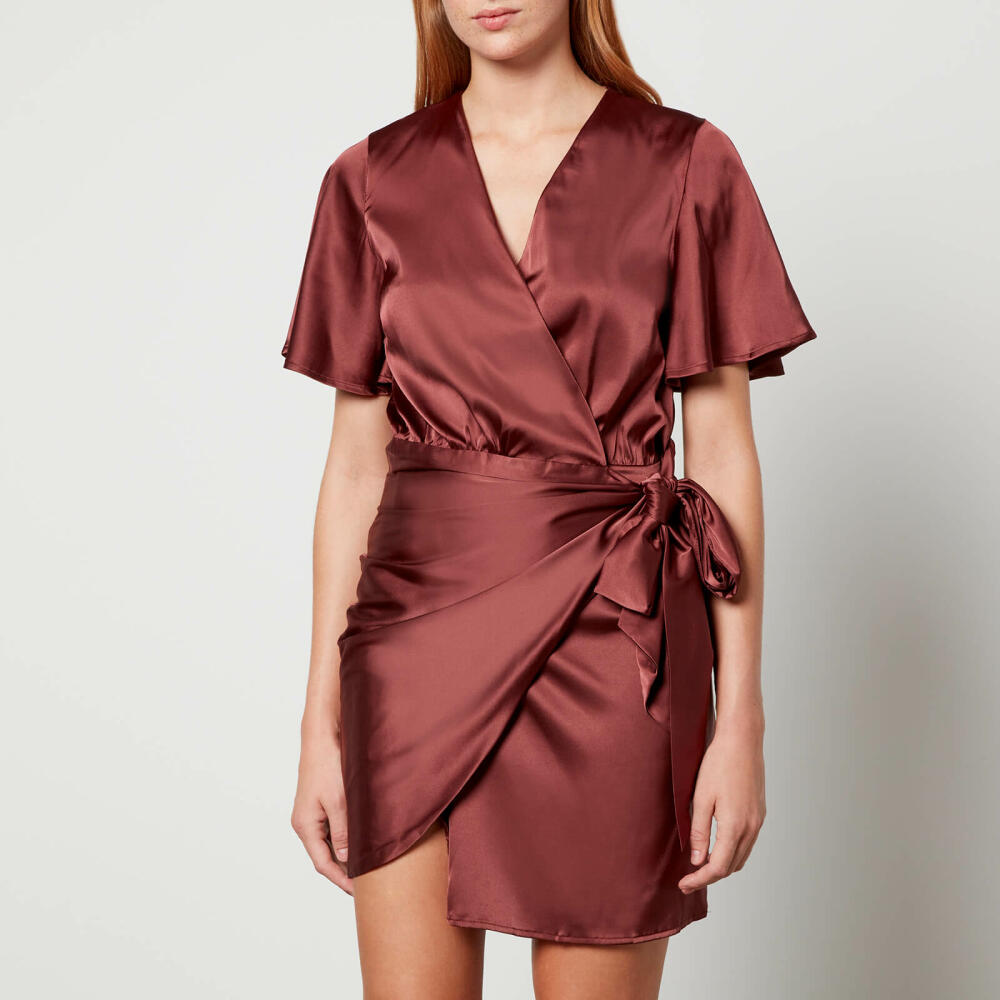 Never Fully Dressed Vienna Satin Mini Wrap Dress Cover