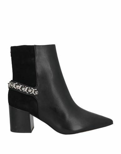 Guess Woman Ankle boots Black Soft Leather Cover