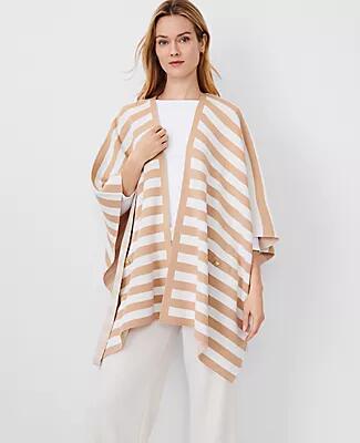 Ann Taylor Striped Open Poncho Cover