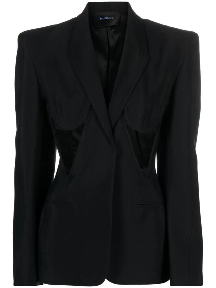 Mugler cut-out structured blazer - Black Cover