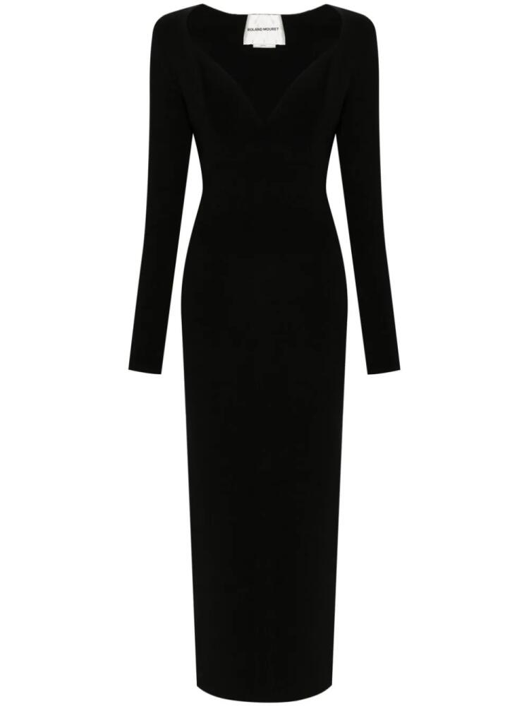 Roland Mouret pleat-detailing knitted midi dress - Black Cover