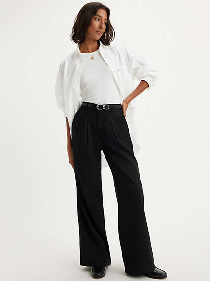 Levi's Pleated Wide Leg Women's Trouser Pants Cover