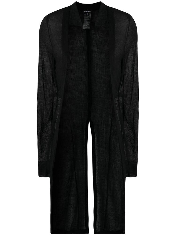 Ann Demeulemeester sheer fine knit cardigan - Black Cover