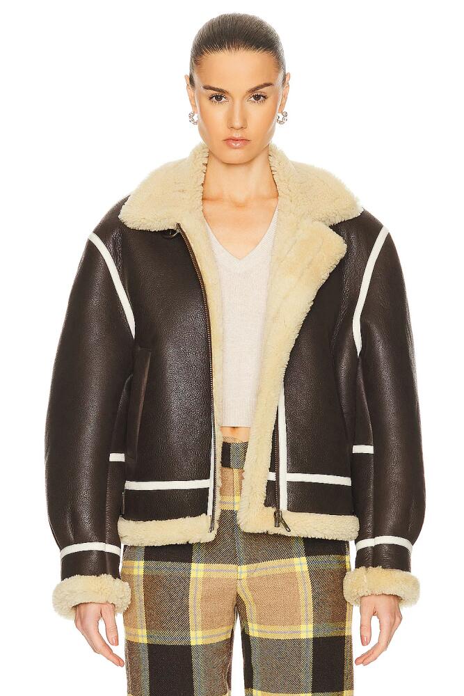 BODE Aviator Shearling Jacket in Brown Cover