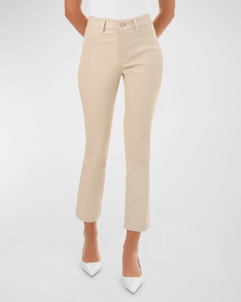 LaMarque Faris Cropped Stretch Leather Flare Pants Cover