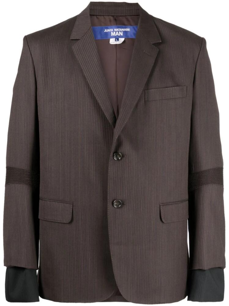 Junya Watanabe MAN panelled wool blazer - Brown Cover