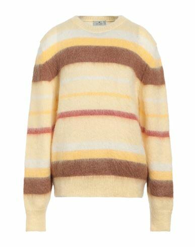 Etro Man Sweater Light yellow Mohair wool, Nylon, Wool Cover