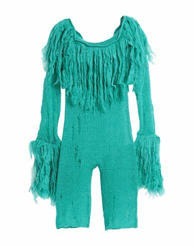 Gcds Woman Jumpsuit Emerald green Acrylic, Nylon, Wool, Mohair wool Cover