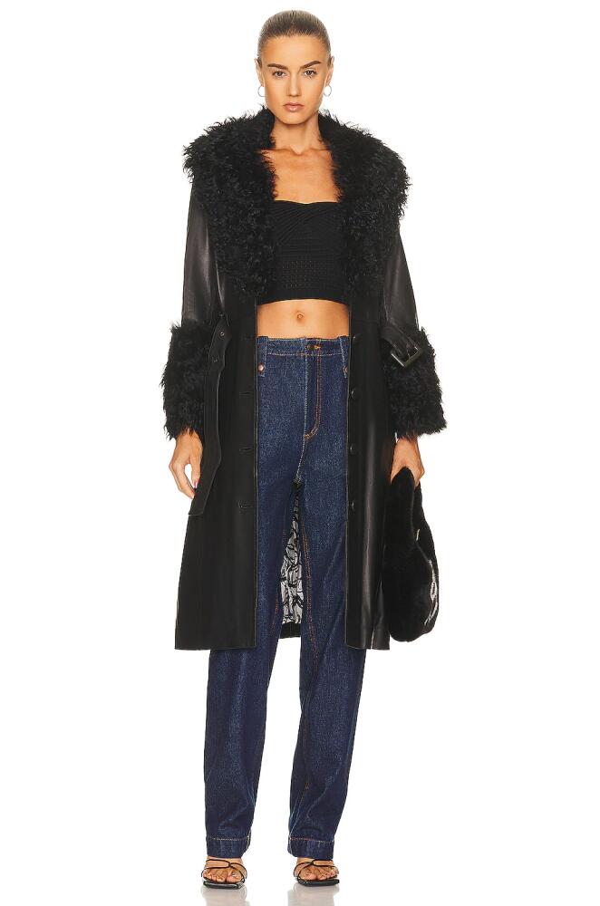 Saks Potts Foxy Shearling Coat in Black Cover