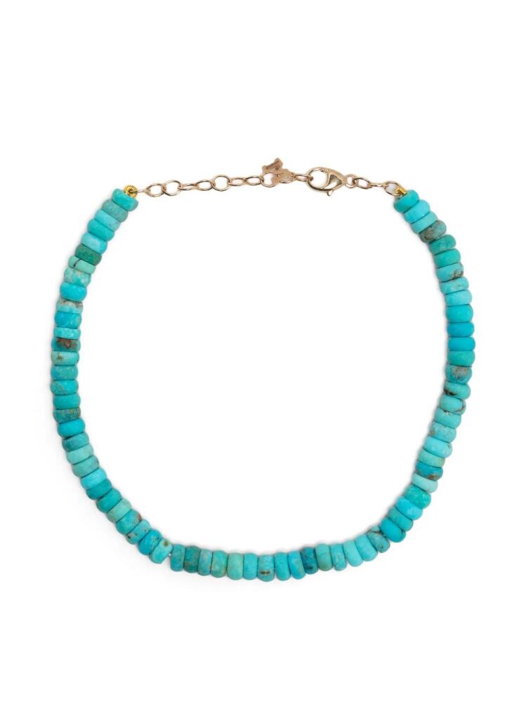 Mateo 14kt yellow gold turquoise bead bracelet - Blue Cover