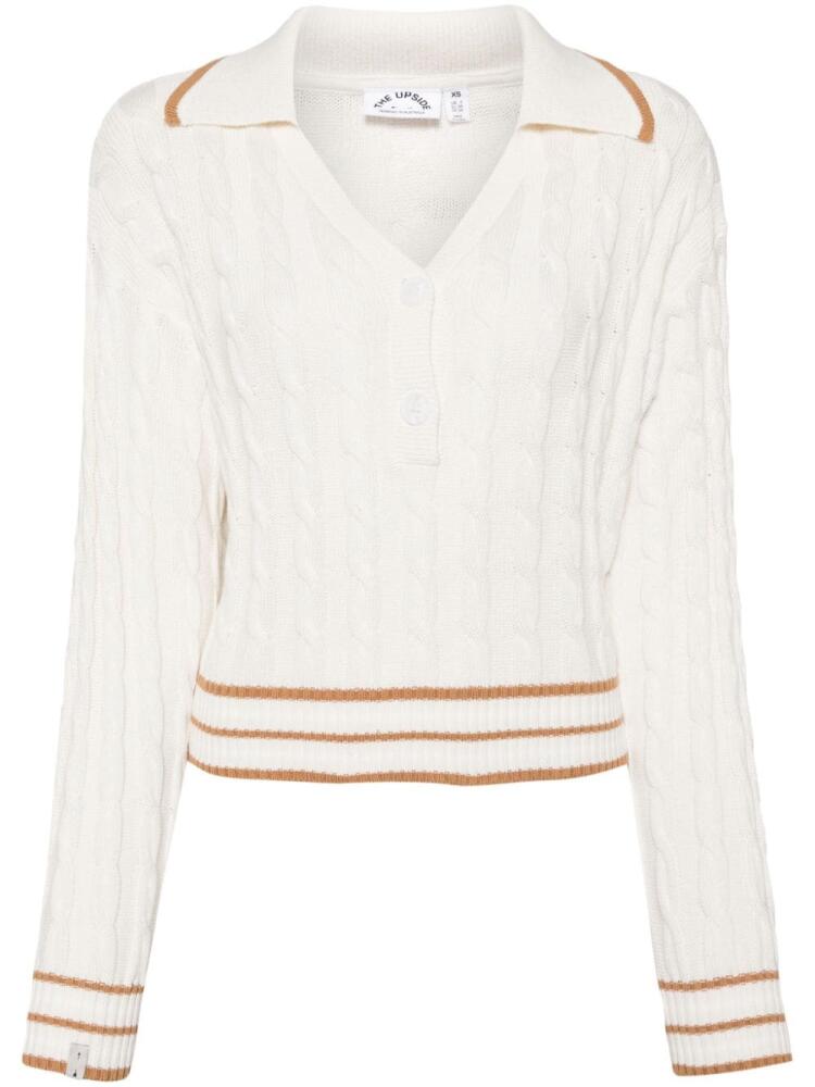 The Upside Athena cable-knit top - White Cover