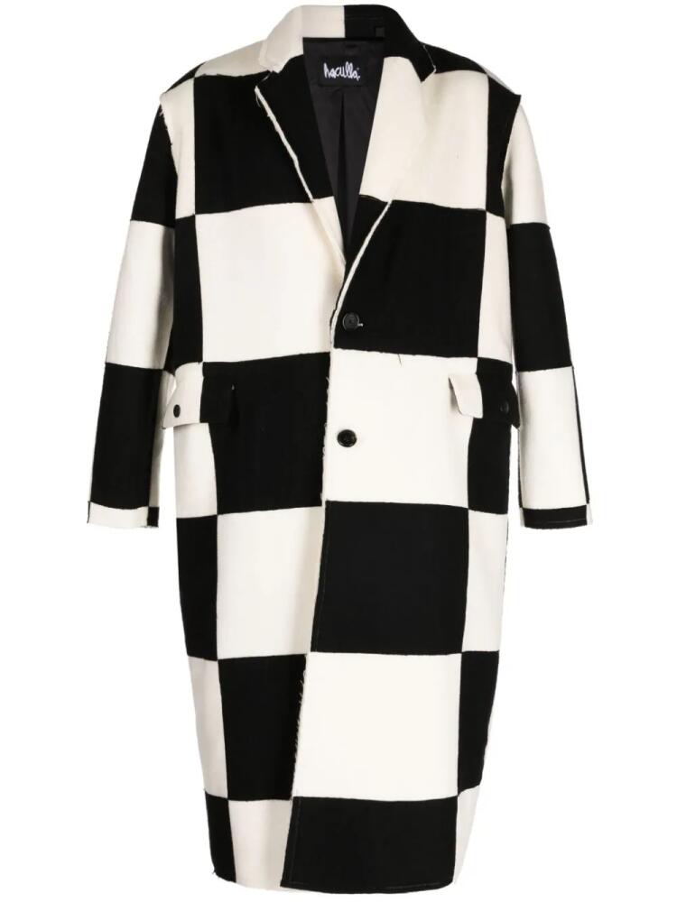 Haculla check-pattern wool coat - Black Cover