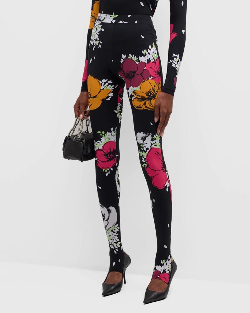 Moschino Jeans Floral-Print Leggings Cover