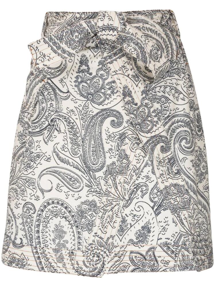 ETRO paisley-print cotton mini skirt - Neutrals Cover