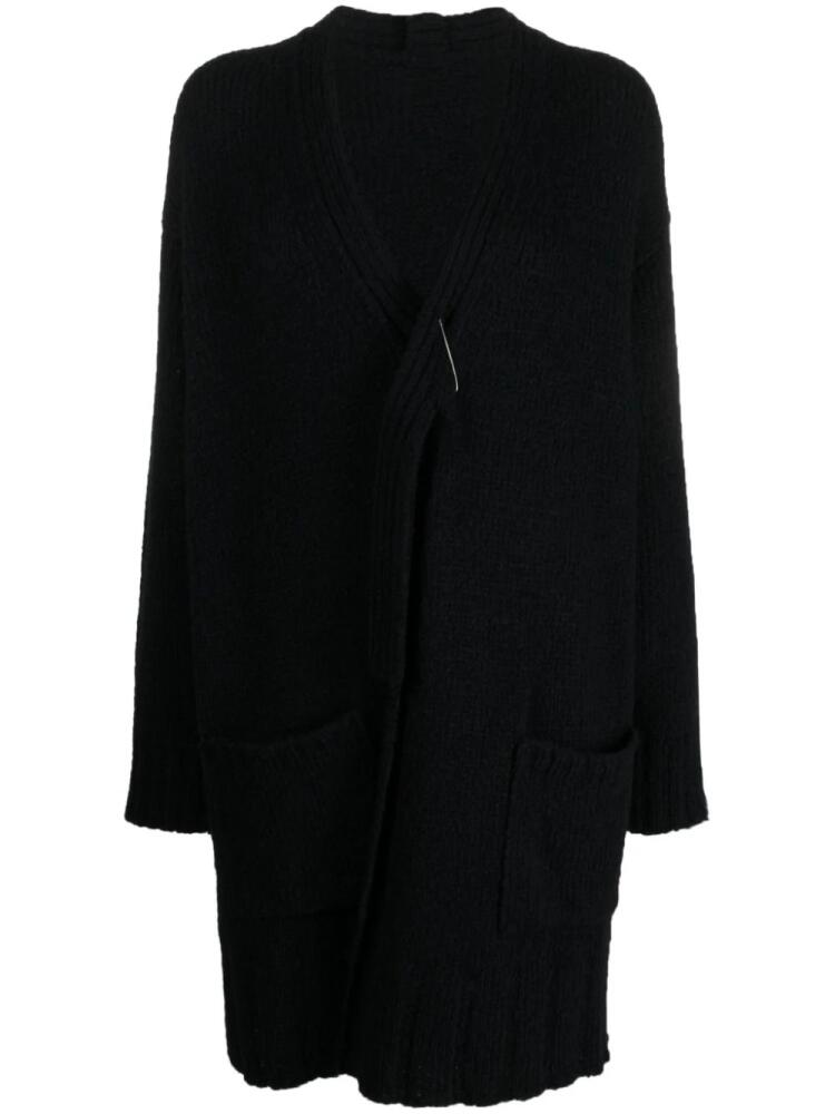 Yohji Yamamoto asymmetric V-neck cardi-coat - Black Cover