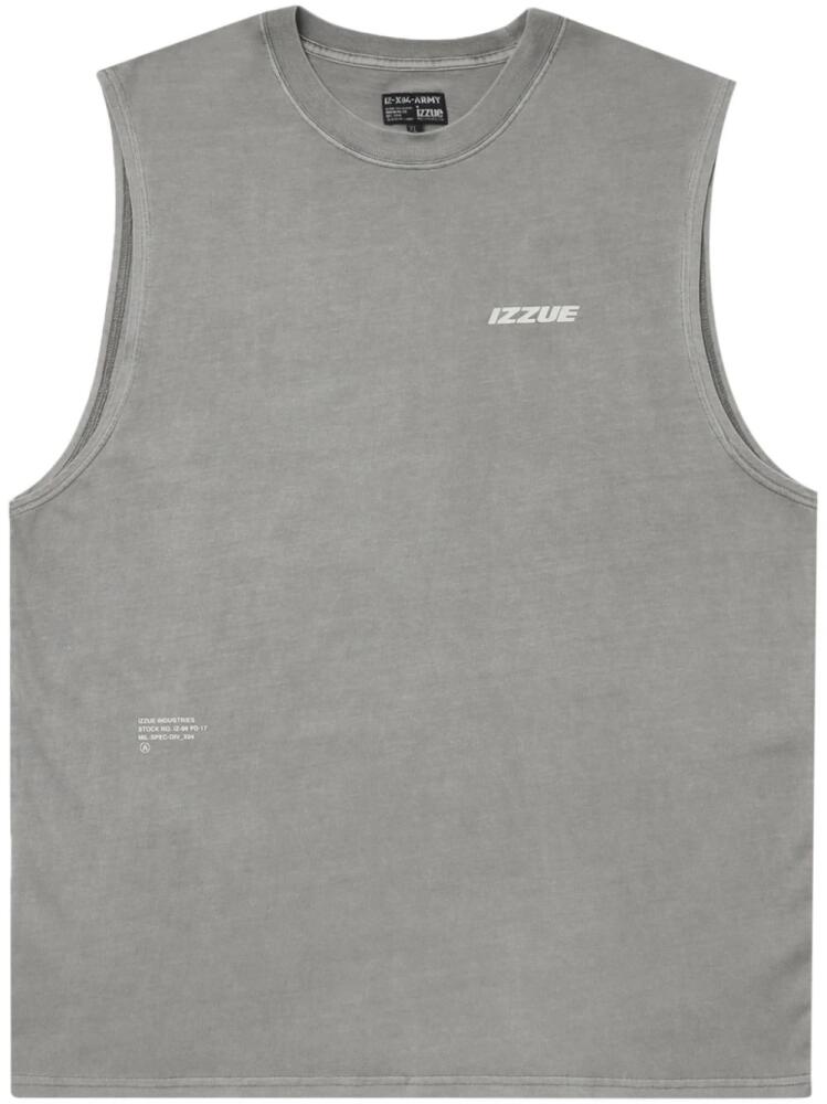 izzue logo-print cotton tank top - Grey Cover