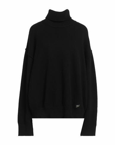 Dsquared2 Woman Turtleneck Black Wool, Cashmere, Cow leather Cover