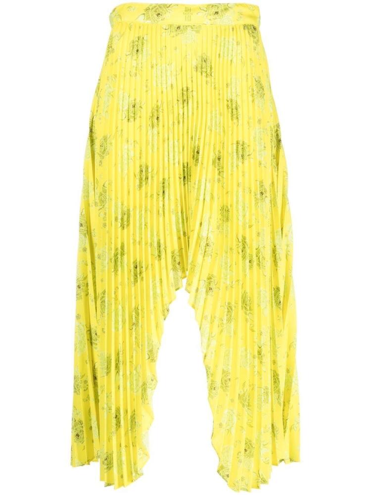 Rokh arch pleated midi skirt - Yellow Cover