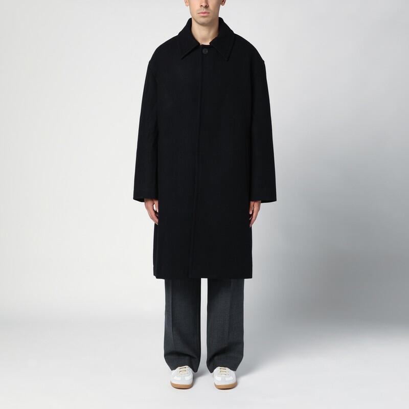 Studio Nicholson Single-breasted coat in navy blue wool Cover