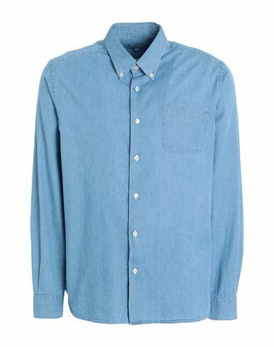 Woolrich Classic Indigo Shirt Man Shirt Light blue Cotton Cover