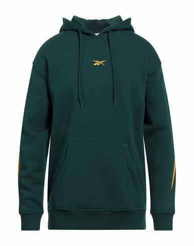 Reebok Man Sweatshirt Dark green Cotton, Recycled polyester, Elastane Cover