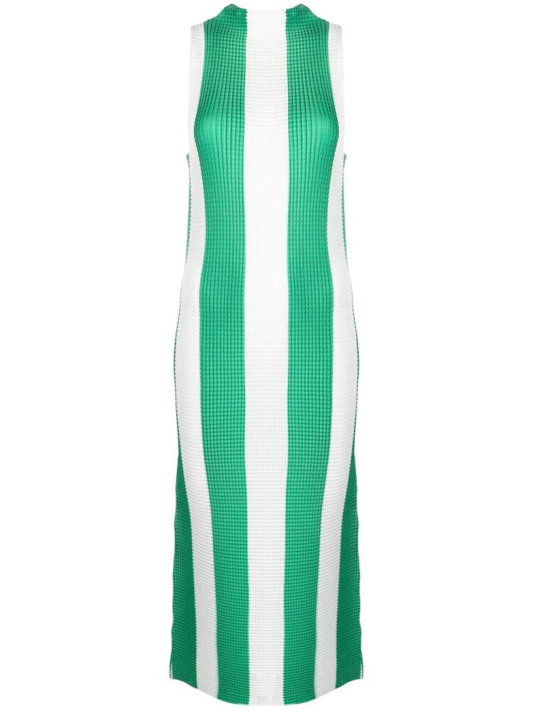 Sunnei horizontal-pattern print midi dress - Green Cover