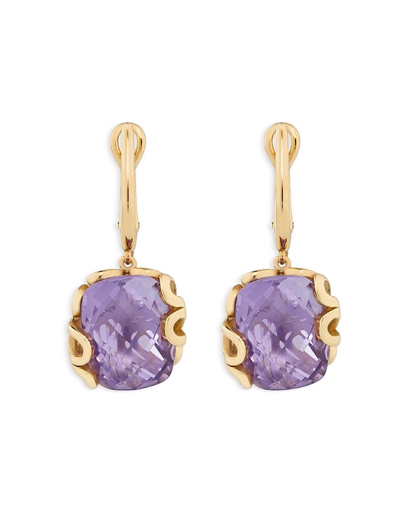 Miseno Jewelry 18K Yellow Gold Sea Leaf Amethyst Drop Earrings Cover