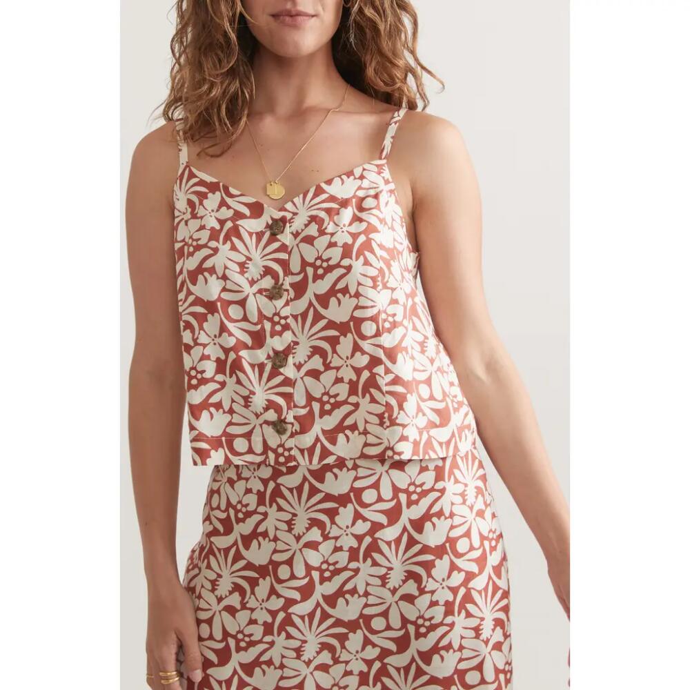 Marine Layer Celeste Floral Hemp Blend Camisole in Auburn Tropicali Cover