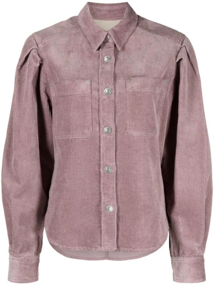 MARANT ÉTOILE puff-sleeve corduroy shirt - Purple Cover