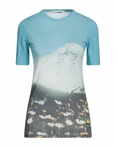 Jil Sander+ Woman T-shirt Sky blue Cotton Cover