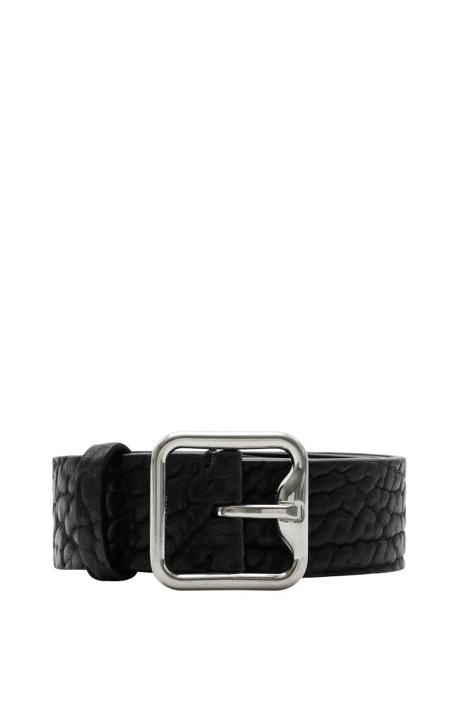 burberry Leather B Buckle Belt in Black/silver Cover