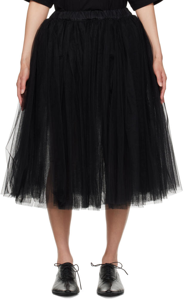 Black Comme des Garçons Black Layered Midi Skirt Cover