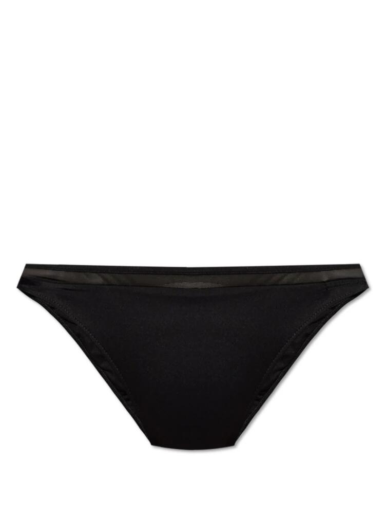 La Perla logo-plaque mesh-panel bikini bottom - Black Cover