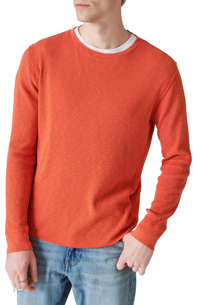 Lucky Brand Garment Dye Thermal T-Shirt in Pureed Pumpkin Cover