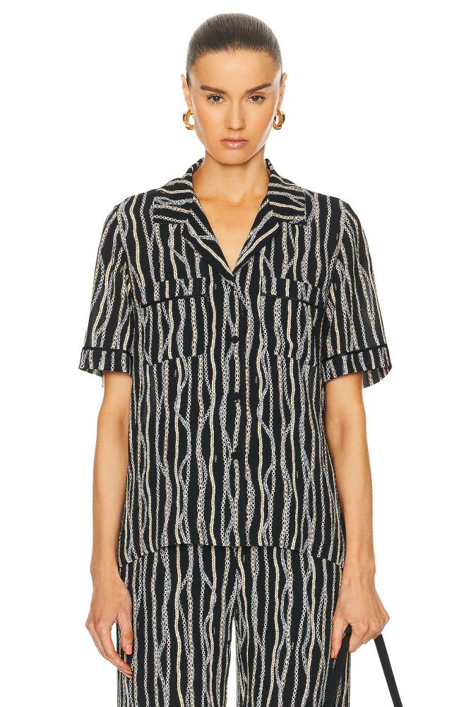 Chloe Printed Camp Shirt in Black Cover