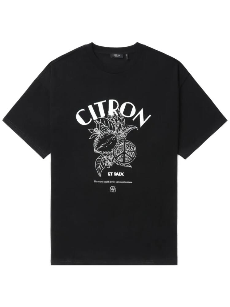 FIVE CM graphic-print cotton T-shirt - Black Cover