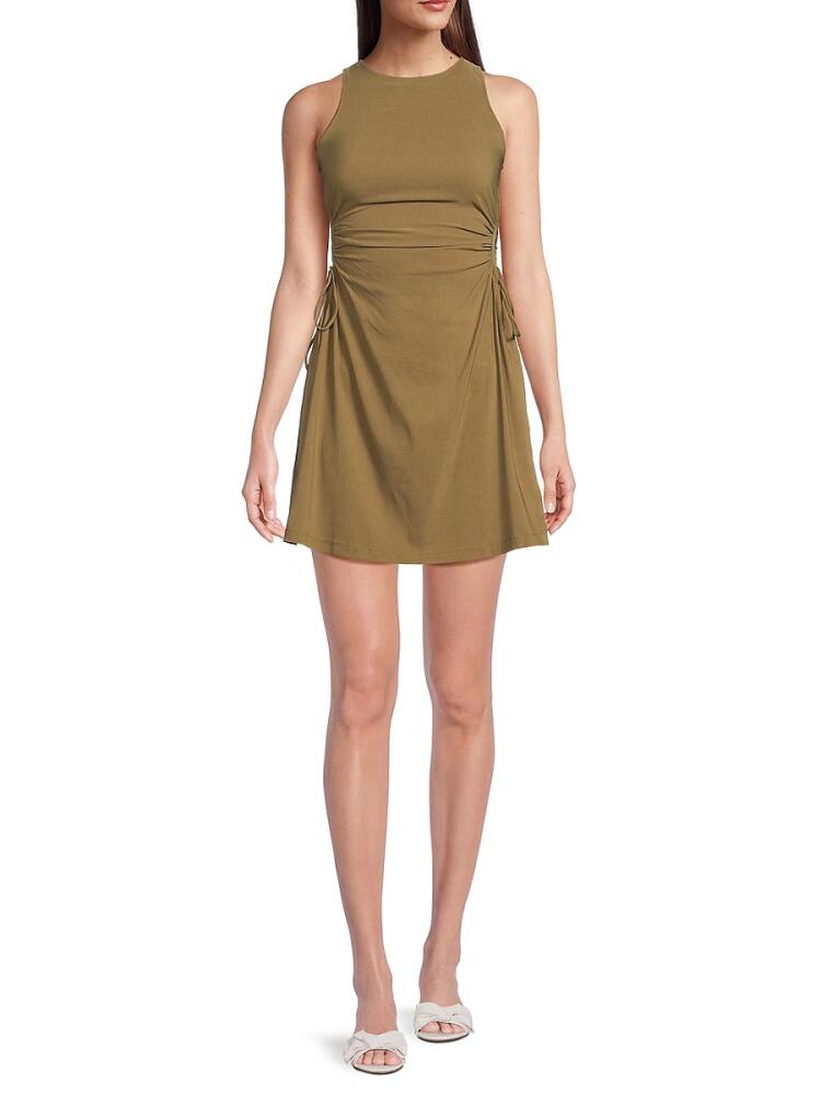 Lea & Viola Women's Ruched Mini Tank Dress - Taupe Cover