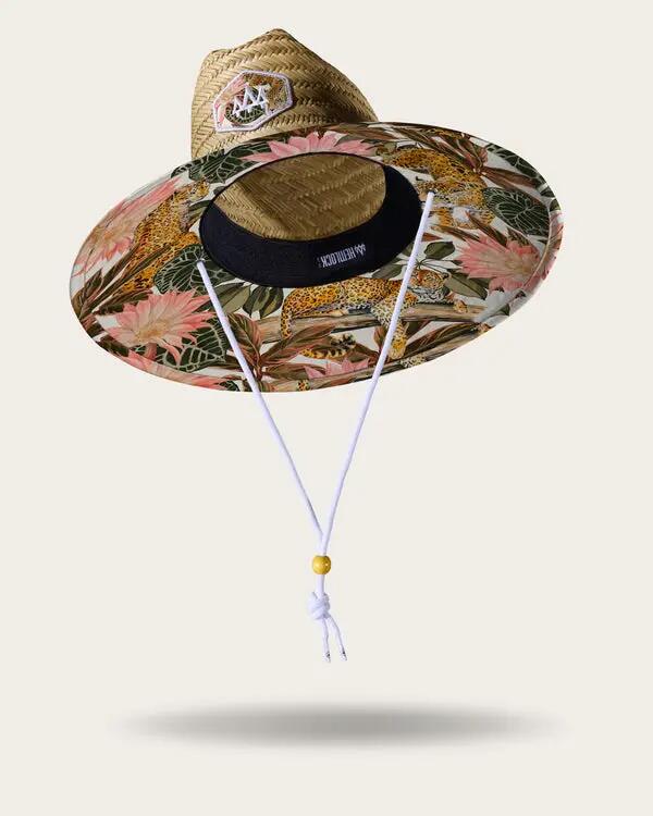 Hemlock Maya Straw Lifeguard Hat in Jaguar Floral Cover