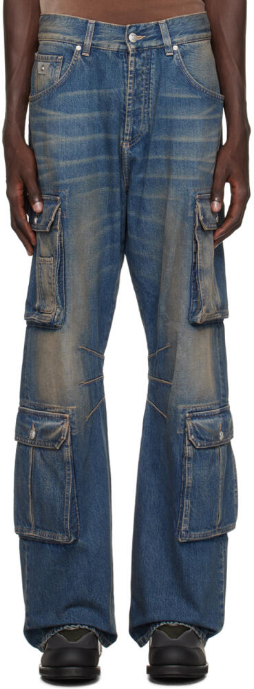 MISBHV Blue Faded Denim Cargo Pants Cover