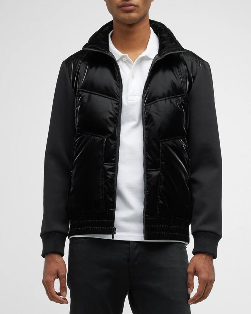 Karl Lagerfeld Paris Men's Mixed-Media Quilted Jacket Cover