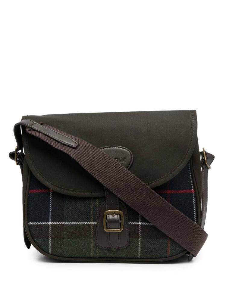 Barbour check-print satchel bag - Green Cover