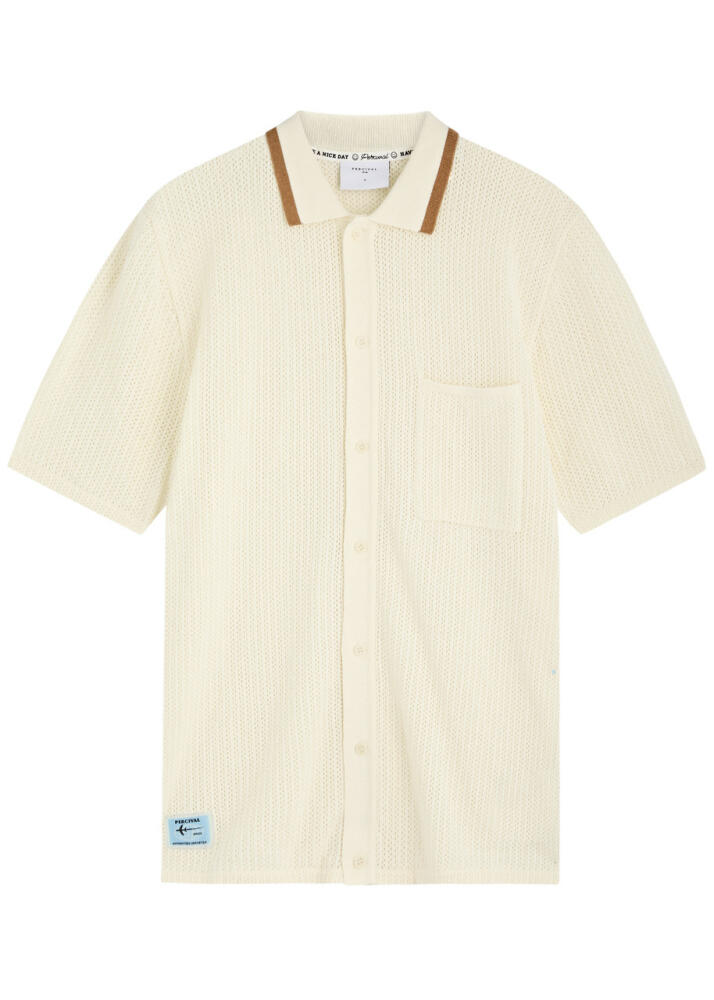 Percival Alfie Pointelle-knit Cotton Shirt - Cream Cover