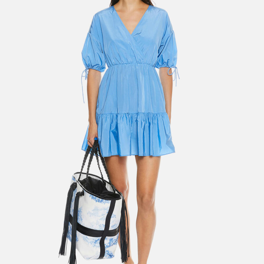 Ted Baker Suza Wrap-Effect Tiered Poplin Mini Dress Cover