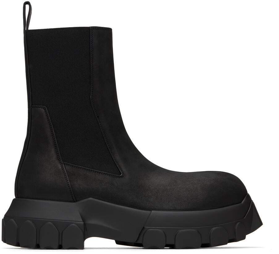 Rick Owens Black Porterville Beatle Bozo Tractor Chelsea Boots Cover