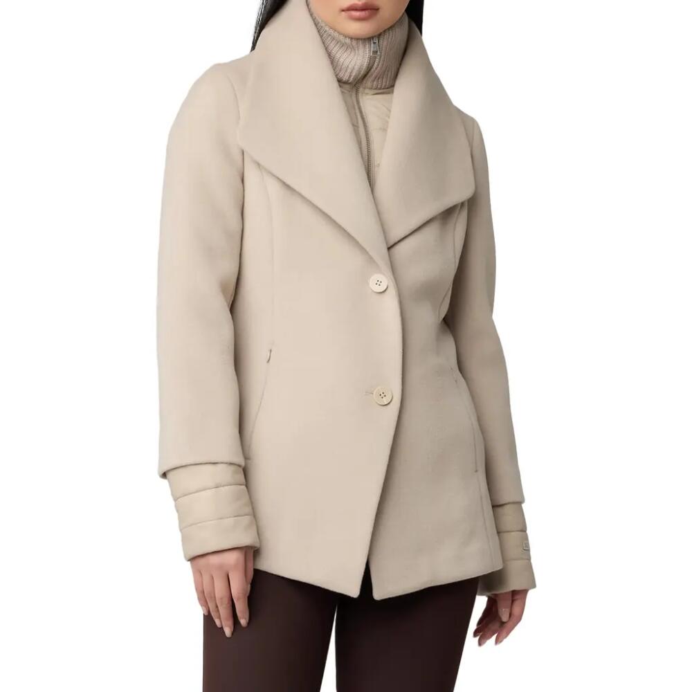 Soia & Kyo Freida Mixed Media Coat with Removable Puffer Bib in Hush Cover