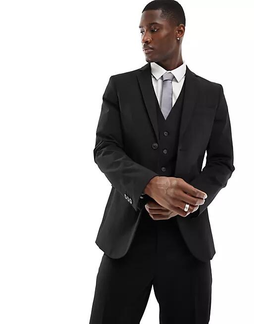 Selected Homme slim fit suit jacket in black Cover