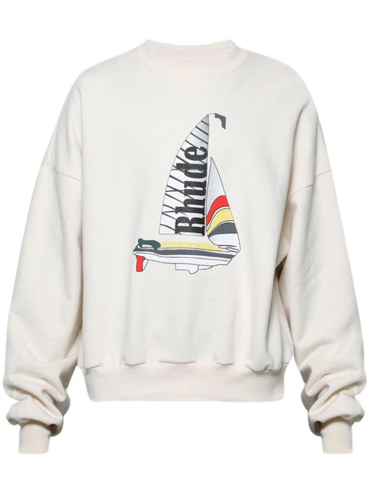 RHUDE Catamaran Champion cotton sweatshirt - Neutrals Cover